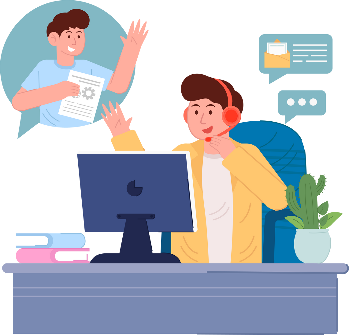 Online Customer Support Illustration